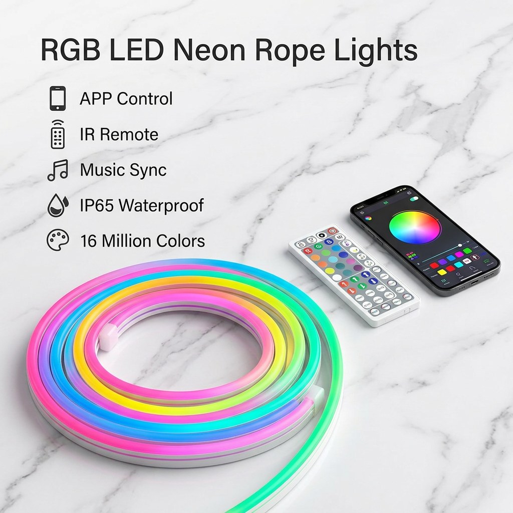 Cinta led neon flex RGB + Bluetooth